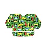 Bumkinsは行く緑のよだれかけ長袖 (Hippychick) (x 6) - Hippychick Bumkins Sleeved Bib On the Go Green (Pack of 6) 