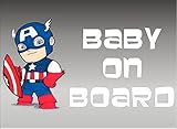 キャプテンアメリカBaby On Board、デカール、ビニール、ステッカー、グラフィック
