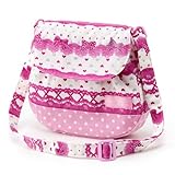 元気にお出かけベビーショルダーバッグ　リボンとレース模様でプリティcute（ホワイト）　B1700100　日本製