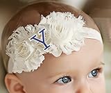 Yale Bulldogsベビー/幼児用Shabby Flowerヘアリボンヘアバンド(新生児 – 3ヶ月/ 13 " )