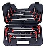 AMPRO T22901 Metric T Handle Ball Point and Hex Wrench Set, 10-Piece [並行輸入品]