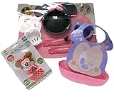 ミッキーの食器セット ベビー食器セット お食事セット ミッキーミニーのランチセット ディズニー食器 ランチセット 日本製 ベビー食器 出産祝い 離乳食 プレート お食事エプロン　スプーン フォーク ボ