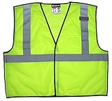 MCR Safety VBCL2MLX3 Break Away Safety Vest with Economy Class 2 Mesh 2 Silver Reflective Hook and L
