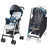 【セット買い】Aprica (アップリカ) 軽量ベビーカー マジカルエアー AD ヨーグルトブルーBL+レインカバー純正品 フロントオープン式 (雨・風・寒さ対策)