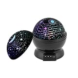 スターナイトライトプロジェクター、sstechiマルチカラー変更ロマンチック回転Cosmos Star Sky Moonスリープナイトライトランプ寝室リビングベビーキッズ大人でNursery ST-S
