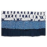 Bacati Mix and Match Dots 3 Layer Ruffled Crib Skirt, Blue