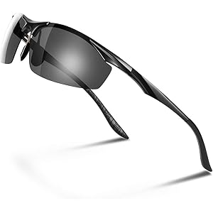 Glazata 偏光スポーツサングラス 変色調光偏光グラス 昼夜兼用・超軽量メタル UV400 紫外線カット ドライブ…