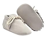 秋冬　赤ちゃん　キッズ　スクラブ　タッセル　ウォーカー　ベビーシューズ　ソフト底レース ファーストシューズ 屋内 子供 幼児 新生児靴 滑り止め (13cm（12-18ヶ月）, ライトグレー)