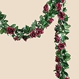 tableclothsfactory 6 ft Long 3dチェーン人工ローズGarlandsウェディング供給 – Burgundy