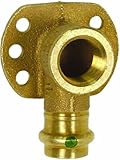 Viega 79195 ProPress Zero Lead Bronze 90-Degree Elbow Drop with Wall Plate with Female 3/4-Inch by 3