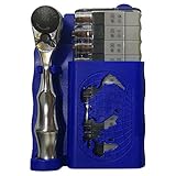 FancyAuto　ラチェットドライバー　スパナ　ねじ回し　ドライバーセット　ミニツール　ロケット　ケース　多機能　精密　修理用　パーツ　自転車　工具　ネジ　プラス　マイナス（ブルー）