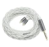 【JSHiFi-Werwolf】2pin4.4mmリケーブル単結晶銅銀メッキケーブル ドイツ輸入機械編み 4.4mm交換ケーブル フラット2pinイヤホンアップグレードケーブル (2pin4.4mm)