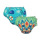 ALVABABY 赤ちゃん スイムパンツ 再利用可能 トレーニングパンツ 防水 スイム布 水着 2枚セット FDL01-02-JP(L)