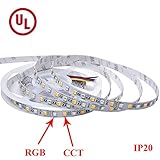 lgidtech LEDストリップライト柔軟なUL Listed 300単位5050smd 5メートルDC 12 V RGB + CCT色変更と色温度調整可能ip20 non-waterproofクリ