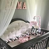 Rart 赤ちゃんのベビーベッド バンパー, 手作り編みこみ結びぬいぐるみ保育園ゆりかご装飾 編みこみ枕 柔らかい寝具ベビーベッド三つ編みクッション安全プロテクター -E 100cm(39inch)