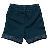 《初夏盛夏対応》(日本製) Pample Mousse(パンプルムース) 天竺ショート丈裾レース付きパンツ 80cm /NB NO.DP-72302