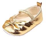 (ビグッド)Bigood ベビーシューズ 女児 柔らかい フラットシューズ 赤ちゃん可愛い靴 フォーマル靴 赤ちゃんシューズ 七五三 ゴールド13cm