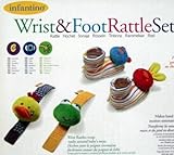Infantino Wrist (Frog & Duck) & Foot (Bunny & Cat) Rattle Set by Infantino
