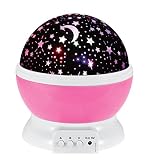 xuzou Night Light LED Moon And Starロマンチック回転スカイ&コスモスカバープロジェクタナイト照明子供大人寝室、ムード/装飾ライト、赤ちゃん保育園ライト、リビングルーム