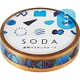 キングジム ソーダ 透明マスキングテープ 幅10mm×5m カタチ CMT10-003 【まとめ買い3個セット】