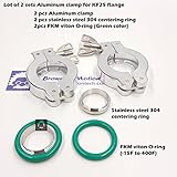 2枚 NW-25 アルミクランプリング Aluminium Clamp Ring + NW25 ステンレス鋼 Centering ring + Viton Oリング O-ring