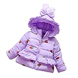かわいい　兎の耳　苺のプリント　コート/アウター/上着　防寒　フード付き　子供服 女の子　おしゃれ　ベビー服　女の子　幼児　赤ちゃん服　中袖　4サイズ　出産祝い/プレゼント80CM－90CM－100C