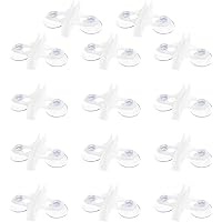 14個入 吸盤 キスゴム 水槽 ガラス 仕切り プラスチック 水槽ガラスクリップ 厚さ5-7mmでクランプ可能 (透明)
