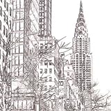 22119122 – Blanc Noir Alors Mur de scène de New York Casadeco Fond D 'écran壁画