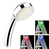 Tera® LED シャワーノズル シャワーヘッド 節水 感温式 3色 カラーの水が出る 電源 電池 不要 水圧 発電 タイプ Led Shower Head