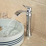 Senlesen Tall Waterfall Single Handle Chrome Bathroom Sink Vessel Faucet Lavatory Mixer Taps [並行輸入品]