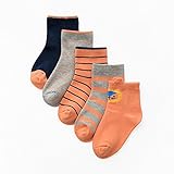 ゼットアンドゼット（Z&Z ）高品質　子供靴下　子供ソックス　ベビー靴下　ベビーソックス　男の子女の子可愛い靴下　5足セット（1歳‐12歳） (S（1歳‐3歳）, ライオン)