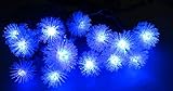 rising・sun ソーラー LED 充電 式 毛玉 型 イルミネーション 2M　20球 防滴 防水 ガーデン ライト (ブルー)