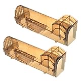 ゴシレ [Gosear] 2個再利用可能な人道的マウスマウスげっ歯類トラップキャッチャーケージライブキャッチとリリースなしの痛み子供ペット安全な茶の色を殺す