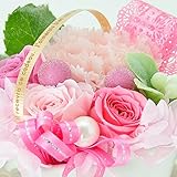 花花 プリザーブドフラワー ギフト 【 ぷち 手のひらサイズ バラ メイン 】 枯れないお花 アレンジメント 贈り物 プレゼント 【 ラッピング メッセージカード 無料 】 ( チェリー ピンク )
