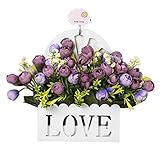 ホームデコレーション人工偽の結婚式のシルクの花ブッシュバスケット、e