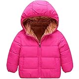 KISBINI キッズ ダウンコート 子どもダウンジャケット 子供綿コート ジュニア綿ジャケット リアルファー 男女兼用 ダウンコート (適当100cm, ピンク)