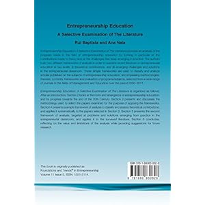 Entrepreneurship Education: A Selective Examination of the Literature (Foundations and Trends in Entrepreneurship)