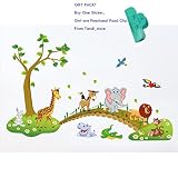 Tandi Kids Child Nursery Baby Room Wall Decals Stickers Flowers Wild Animals Jungles Subject (55(W)X