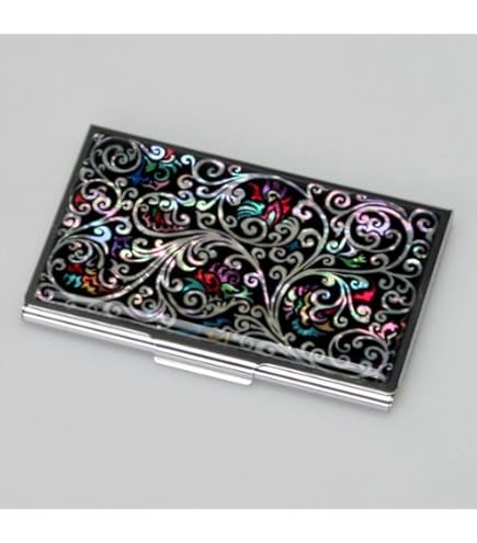 Amazon.co.jp: 螺鈿細工 鳳凰/陰陽マーク ステンレス製 名刺入れと