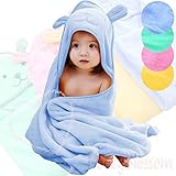 (ハニーブロッサム) HONEY BLOSSOM ベビー & キッズ 【 うさぎ パイル おくるみ バスローブ 】 可愛い アニマル デザイン 耳 フード 付き 大判 バスタオル 女の子 男の子 人気