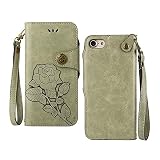 iPhone 6 / 6S ケース,COOSTOREJPレトロエンボス加工ローズFlorals PUレザーケース磁気カードウォレット+取り外し可能な手首ストラップのデザインは、に適用するApple i
