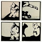アイアン製品デコBOXBX-02 猫 ブロック塀飾り