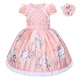 Pettigirl 子供ドレス ビーズ ヘアバンド付き ガールズ フラワードレス 結婚式 入学式 発表会 パーティー　お呼ばれ 115