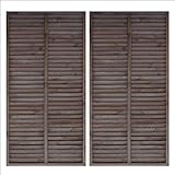 igarden　アイガーデン　ラティス　Ｈ180×Ｗ90cm　ルーバータイプ2枚セット　ナチュラルダークブラウン　米松製