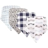 ハドソンベビー男の子4パックBandana Bibsコットンスナップ開閉Mustaches