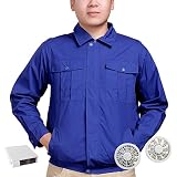 空調服 作業服 ブルゾン 迷彩ブルー空調服　5サイズ選択可(2017年新型ファン・電池ボックス［空調服基本セット］） (M(165))