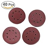 BESTOMZ 40 Pieces 5 Inch Hook and Loop Sandpaper Sanding Discs Pads 60/ 80/ 120/240/ Assorted Grits 