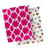 クーシーズ/Kushies 防水ウェットバッグ 2枚セット 巾着袋 水着 着替え タオル入れ ビーチバッグ (ハート)