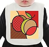 Pop Art Plums ネクタイを有する有機ビブ Medium