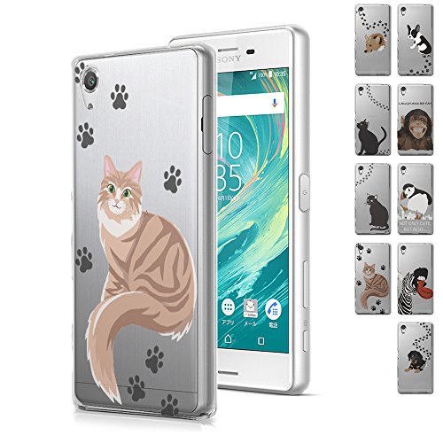 MIxUP Xperia X performance デザイン バック カバー ケース docomo SO-04H au SOV33 softbank 502SO SONY TPU 衝撃吸収 ソフトケース 猫 ねこ cat メインクーン MXP-Xper-2CAT-maine